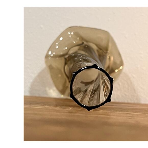 Vtg Sasaki Glass Gray Swirl Bud Vase 8” Handcrafted Japan Mid Century Modern - Picture 8 of 10